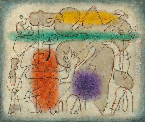 Jacques Callot Gewidmet Oil Painting by Willi Baumeister