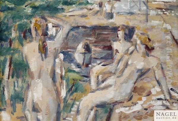 Madchen Am Bodensee Oil Painting by Willi Baumeister