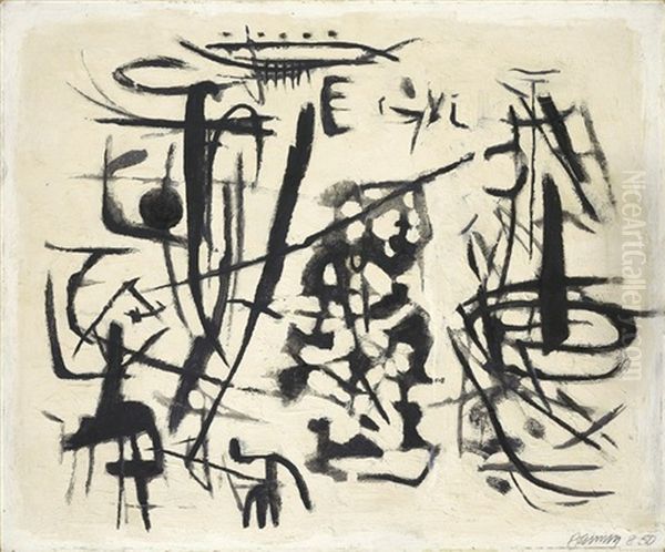 Expression Im Duktus Oil Painting by Willi Baumeister