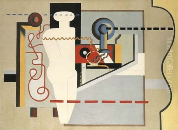 Tfs (mit Telefon) Oil Painting by Willi Baumeister