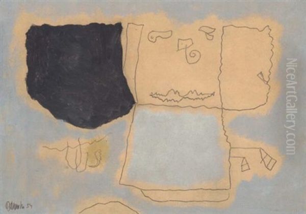 Monturi, Weises Viereck Oil Painting by Willi Baumeister