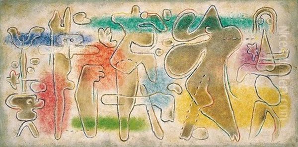 Jacques Callot Gewidmet Vi Oil Painting by Willi Baumeister