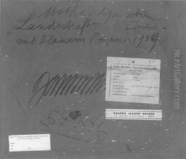 Landschaft Mit Blauem Bogen Oil Painting by Willi Baumeister