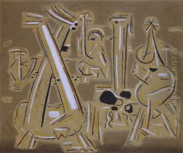 Gebel Oil Painting by Willi Baumeister