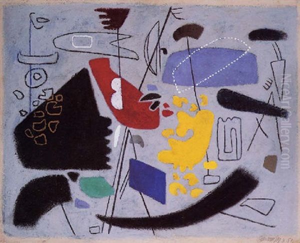 Farbige Bewegung Oil Painting by Willi Baumeister