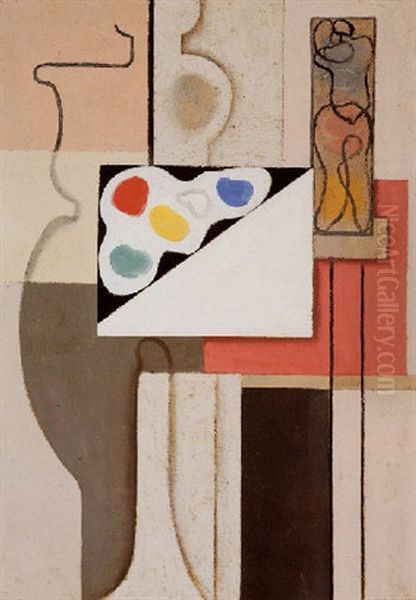 Maler Mit Palette Iii Oil Painting by Willi Baumeister