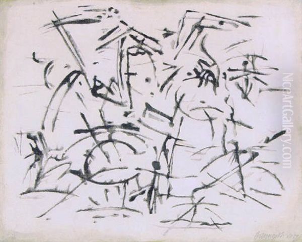 Orbis Pictus Oil Painting by Willi Baumeister