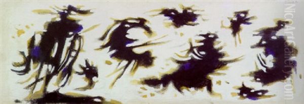 Nachtliche Fantome Oil Painting by Willi Baumeister