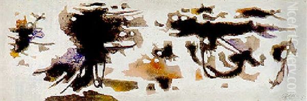 Nachtliche Phantome I Oil Painting by Willi Baumeister