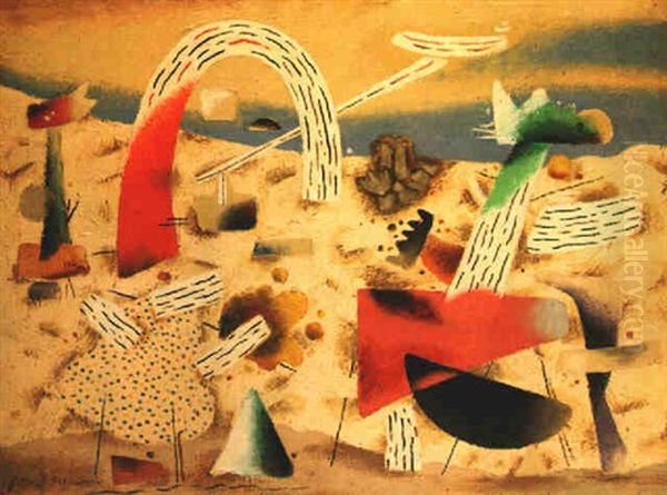 Sommerfest Oil Painting by Willi Baumeister