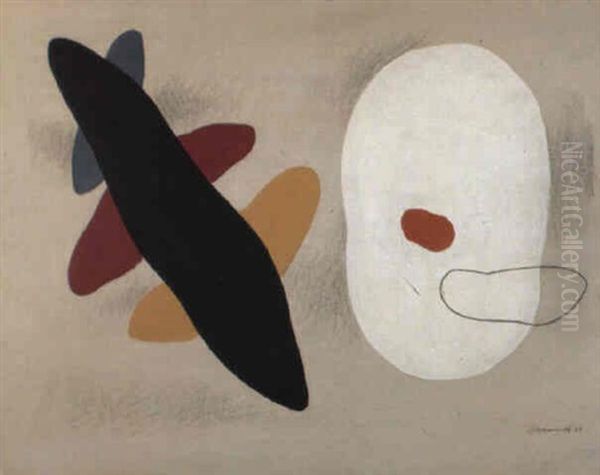 Leichte Formen Oil Painting by Willi Baumeister