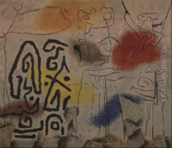 Farbige Zonen Ii Oil Painting by Willi Baumeister