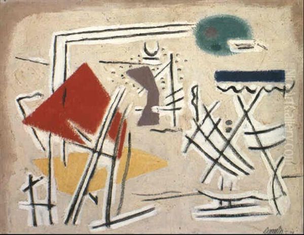 Rhythmus Oil Painting by Willi Baumeister