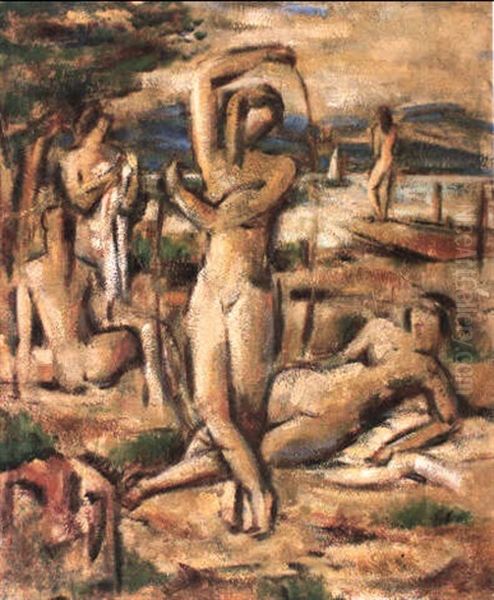 Seilspringerin Am Strand Oil Painting by Willi Baumeister