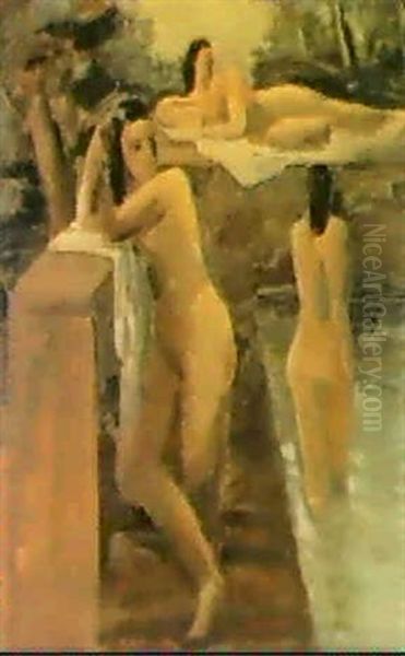 Der Kleine Hafen Oil Painting by Willi Baumeister