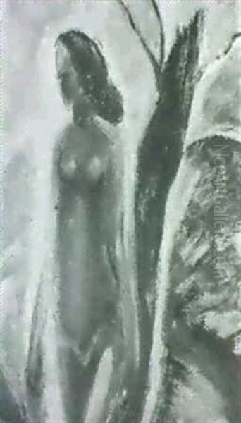 Landschaft Und Figur Oil Painting by Willi Baumeister