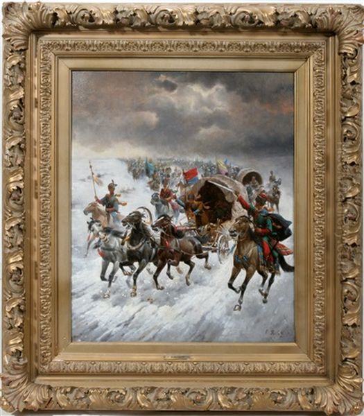 Troika Oil Painting by Adolf (Constantin) Baumgartner-Stoiloff