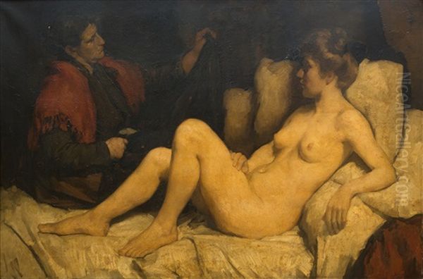 Matrone Bij Courtisane' / Matron And Courtesan Oil Painting by David Bautz