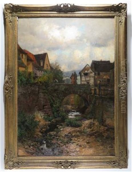 Alte Brucke Oil Painting by Fritz Bayerlein