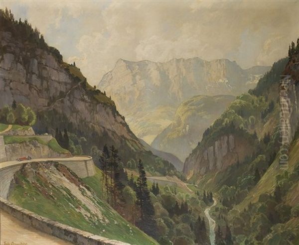 Paisaje Alpino Oil Painting by Fritz Bayerlein