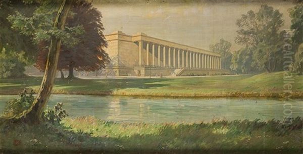 Haus Der Kunst (munich) Oil Painting by Fritz Bayerlein