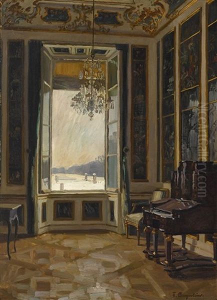 Interieur Im Schloss Nymphenburg Oil Painting by Fritz Bayerlein