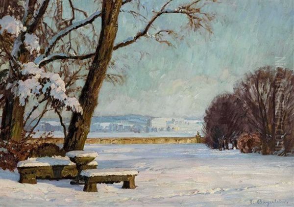 Wintersonne Oil Painting by Fritz Bayerlein