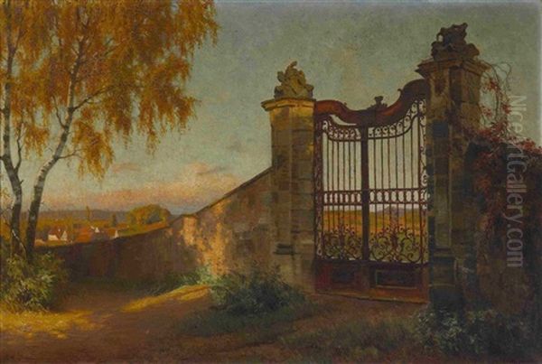 Parktor Bei Schloss Seehof Oil Painting by Fritz Bayerlein