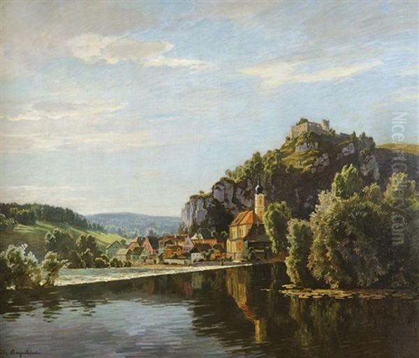 Ansicht Von Kallmunz Oil Painting by Fritz Bayerlein
