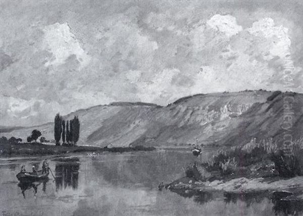 Am Main Oil Painting by Fritz Bayerlein