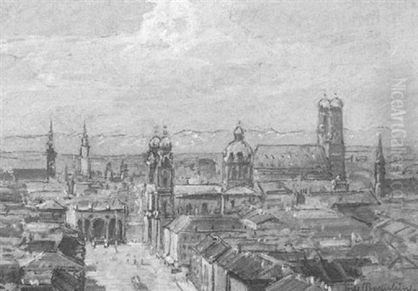 Blick Auf Munchen Oil Painting by Fritz Bayerlein
