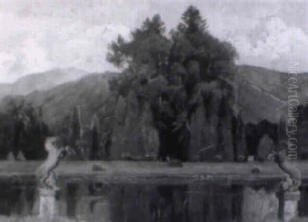 Aus Dem Hellbrunner Park Bei Salzburg Oil Painting by Fritz Bayerlein