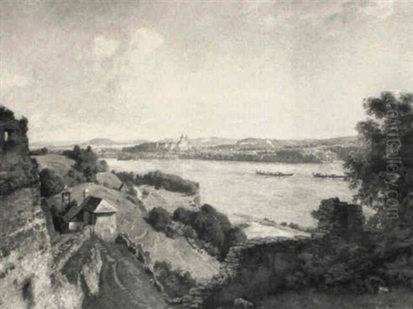 Sommerlicher Block Uber Die Donau Oil Painting by Fritz Bayerlein