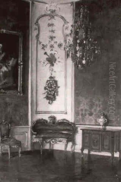 Suddeutsches Schlossinterieur (nymphenburg) Oil Painting by Fritz Bayerlein