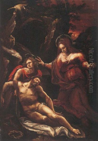 The Lamentation Oil Painting by Giovanni Antonio (il Sodoma) Bazzi