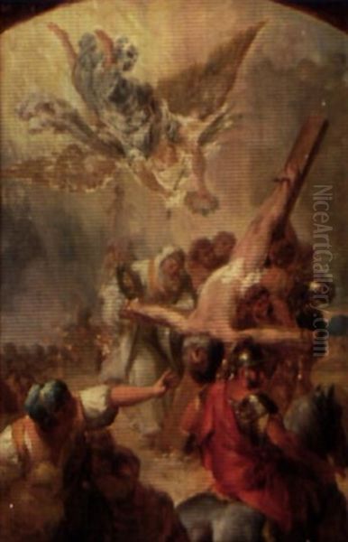 Le Martyr De Saint Pierre Oil Painting by Jacques Antoine Beaufort