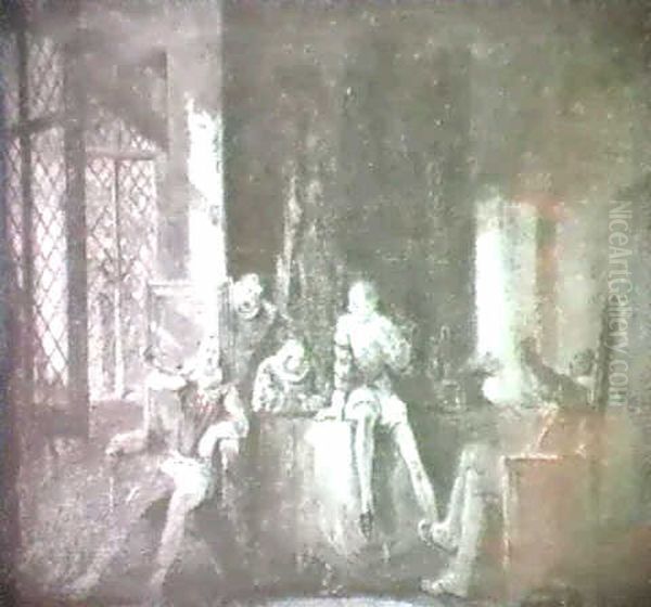Die Frohliche Runde Oil Painting by Wilfrid Constant Beauquesne
