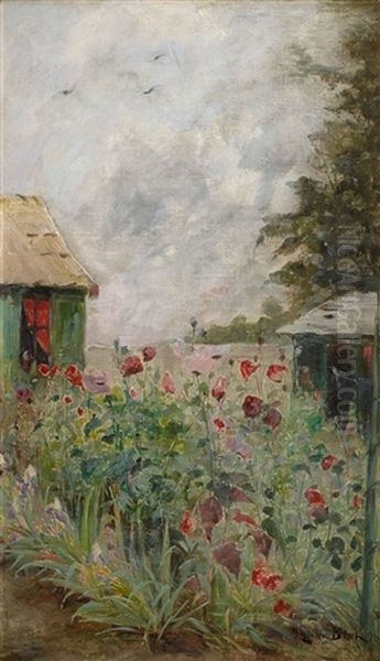 Blommande Vallmo Oil Painting by Julia Beck