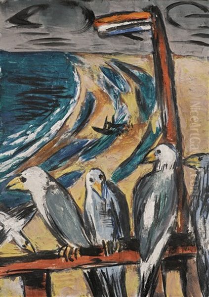 Mowen Im Sturm (seagulls In The Storm) Oil Painting by Max Beckmann