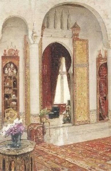 Palais Der Deutschen Gesandtschaft In Tanger Oil Painting by Wilhelm Beckmann