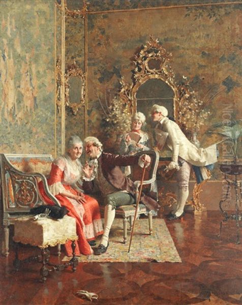 Flirtation Oil Painting by Paolo Giovanni Bedini