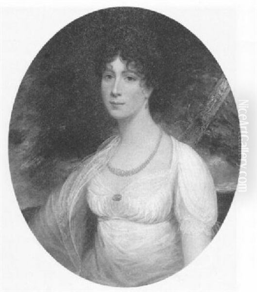 Portrait Of A Lady (miss Beechey?) Oil Painting by Sir William Beechey
