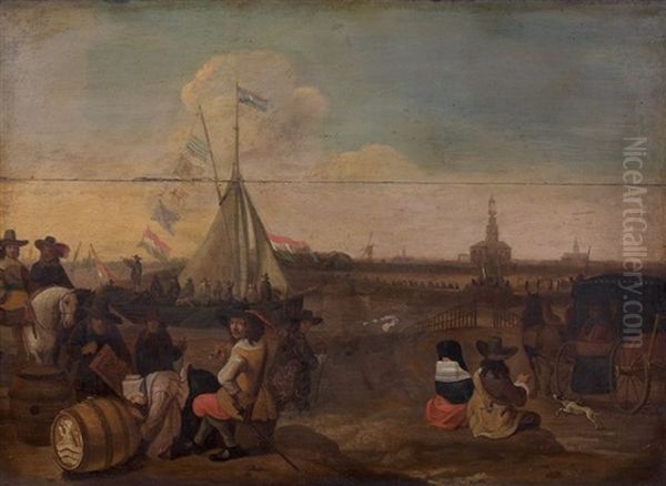 Le Retour De La Peche (in 2 Parts) Oil Painting by Cornelis Beelt