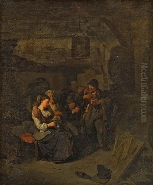 In Der Schenke Oil Painting by Cornelis Pietersz Bega