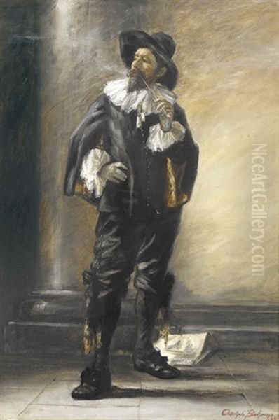 Pfeife Rauchender Edelmann Oil Painting by Adolphe Behrens