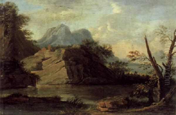 Gebirgige Fluslandschaft Oil Painting by Joachim-Franz Beich