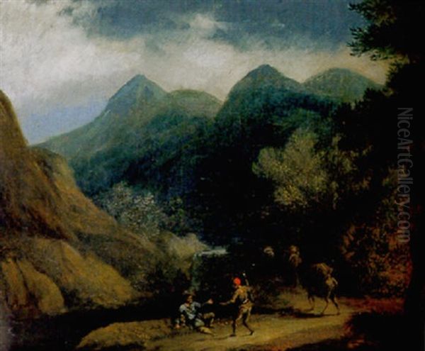 Fluslandschaft Mit Katarakt Und Hugeligem Horizont Oil Painting by Joachim Franz Beich