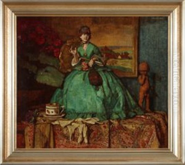 Stillleben Mit Teepuppe Oil Painting by Emil Beithan