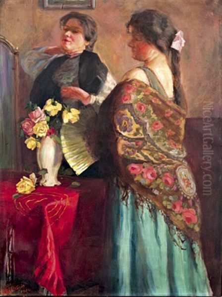 Holgyek Oil Painting by Ernoe Voeroes Beli