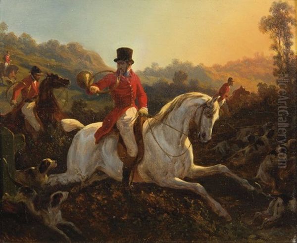 Le Rappel Des Chiens Oil Painting by Hippolyte Bellange